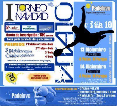 Torneo Navidad en Vita10: Masc-13/Dic - Fem-14/Dic Torneo Navidad en Vita10: Masc-13/Dic - Fem-14/Dic