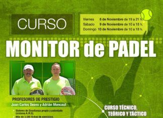 Curso de Monitor de Pádel – Arganda del Rey, Madrid – 8, 9 y 10 de Noviembre