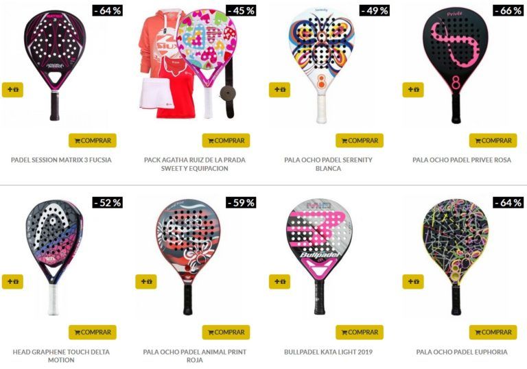 Palas de pádel rosas: modelos, fotos y cómo elegir Colección histórica de palas rosas de iniciación y precio asequible