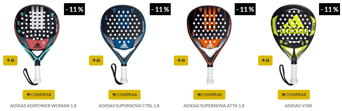 Marcas de PALAS de Calidad y Baratas para Nivel INTERMEDIO Palas ADIDAS de Nivel MEDIO
