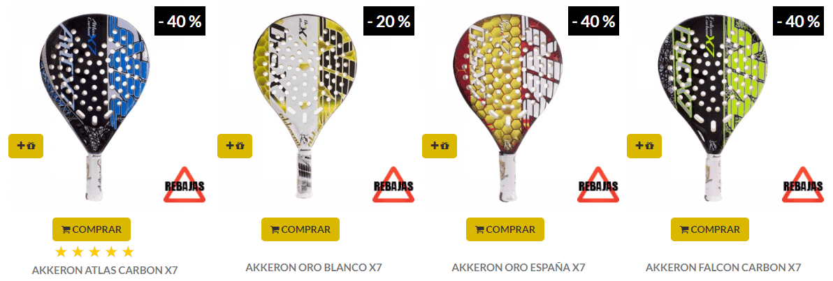 Marcas de PALAS de Calidad y Baratas para Nivel INTERMEDIO Palas AKKERON Nivel INTERMEDIO
