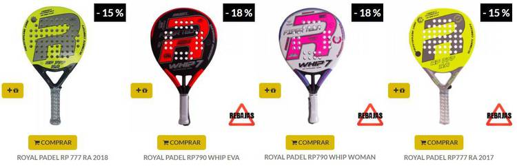 Marcas de PALAS de Calidad y Baratas para Nivel INTERMEDIO Palas ROYAL PADEL Nivel AVANZADO
