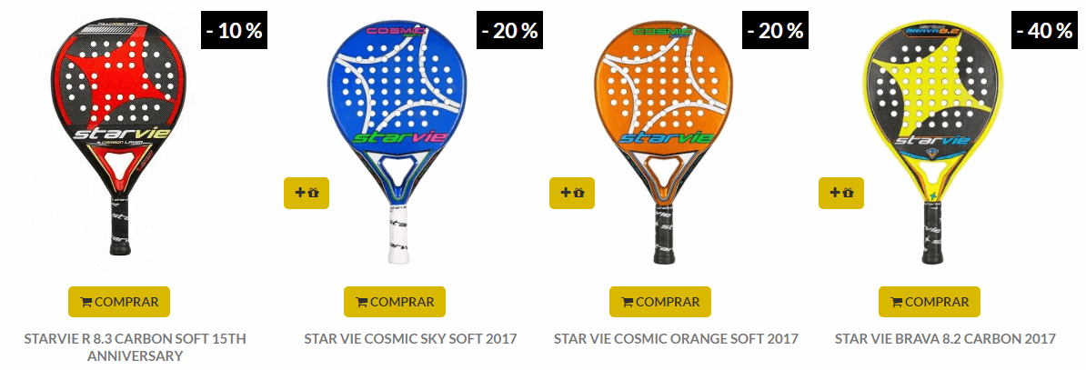 Marcas de PALAS de Calidad y Baratas para Nivel INTERMEDIO Palas STAR VIE Nivel INTERMEDIO Baratas