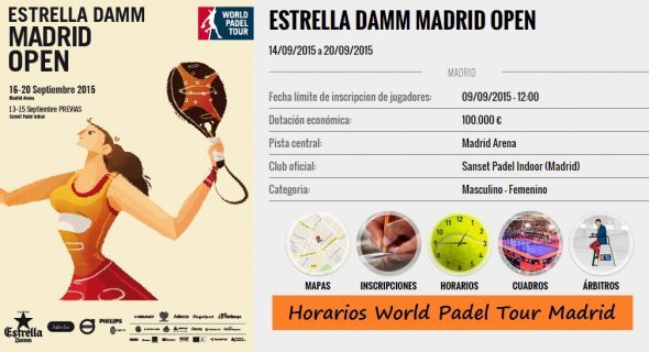 Horarios World Padel Tour Madrid
