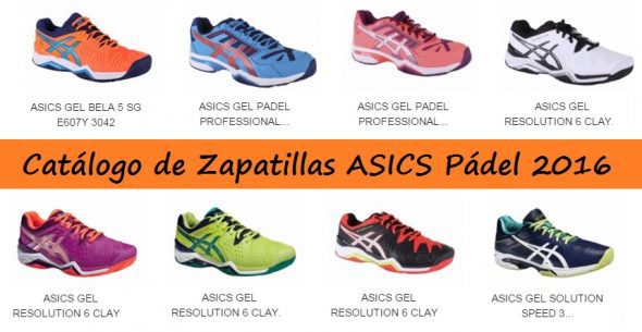 Catálogo de Zapatillas Asics Pádel 2016