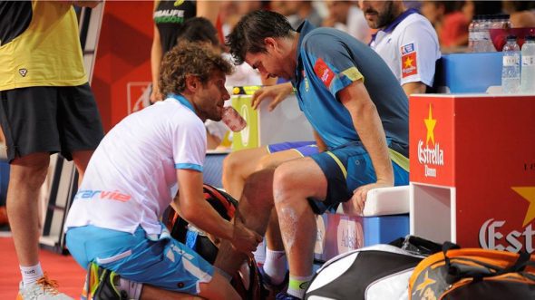 Lesión de Cristian Gutiérrez en la final del World Pádel Tour de Mallorca