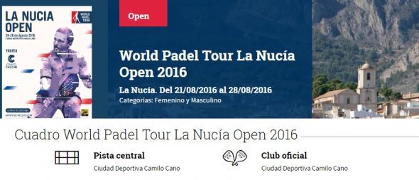Horarios World Padel Tour La Nucia