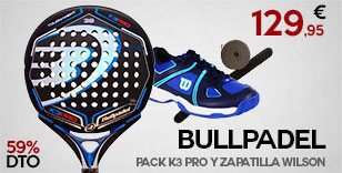 Oferta Pala BULLPADEL K3 Pro y Zapatillas