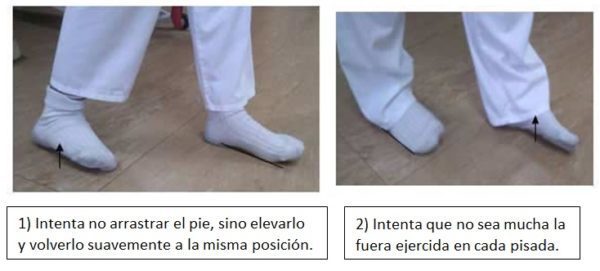 Ejercicios de Propiocepción Tobillo - Marcha con apoyo en el borde interno y externo del pie
