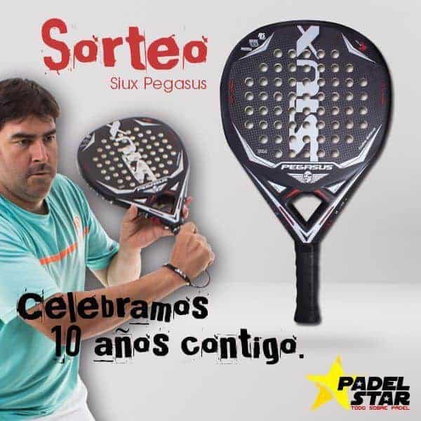 Aniversario PadelStar ¡10 Años! - Descuentos y Concurso Sorteo - Pala Siux Pegasus