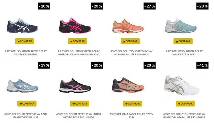 Zapatillas Padel Asics Mujer