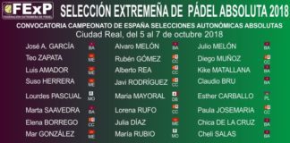 Jugadores Seleccion Extremadura de Padel