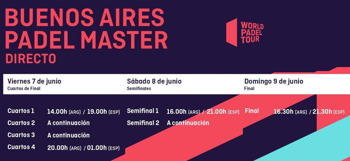 Horarios World Padel Tour Buenos Aires en Directo