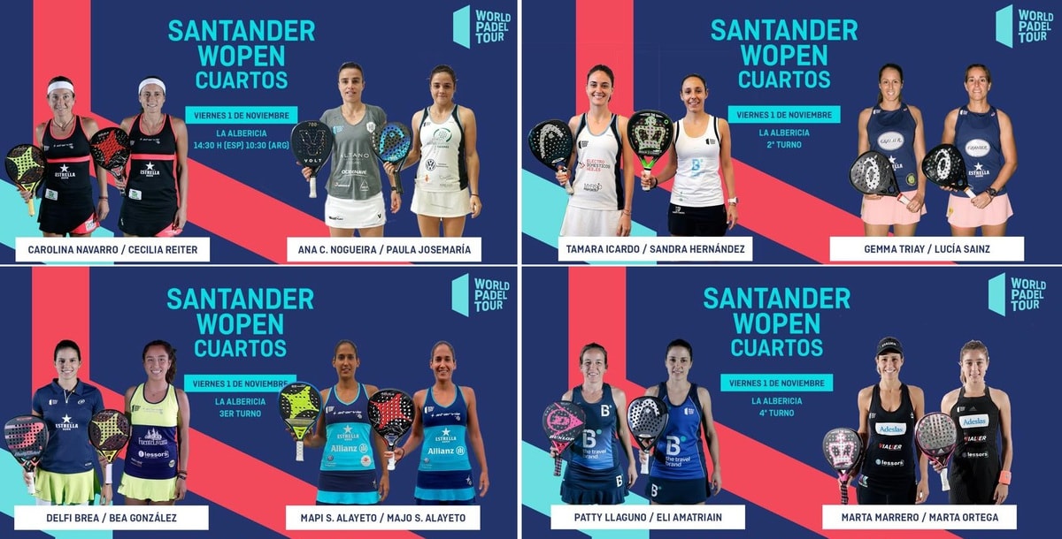 Cuartos de final world padel tour femenino Santander