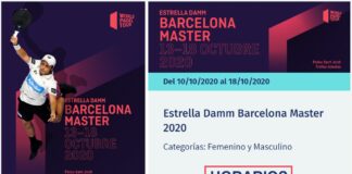 Horarios World Padel Tour Barcelona 2020