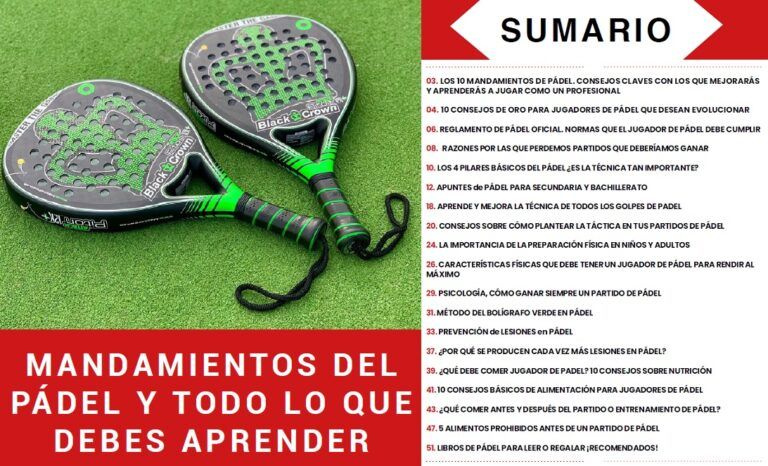 Sumario de la guía Mandamientos del pádel