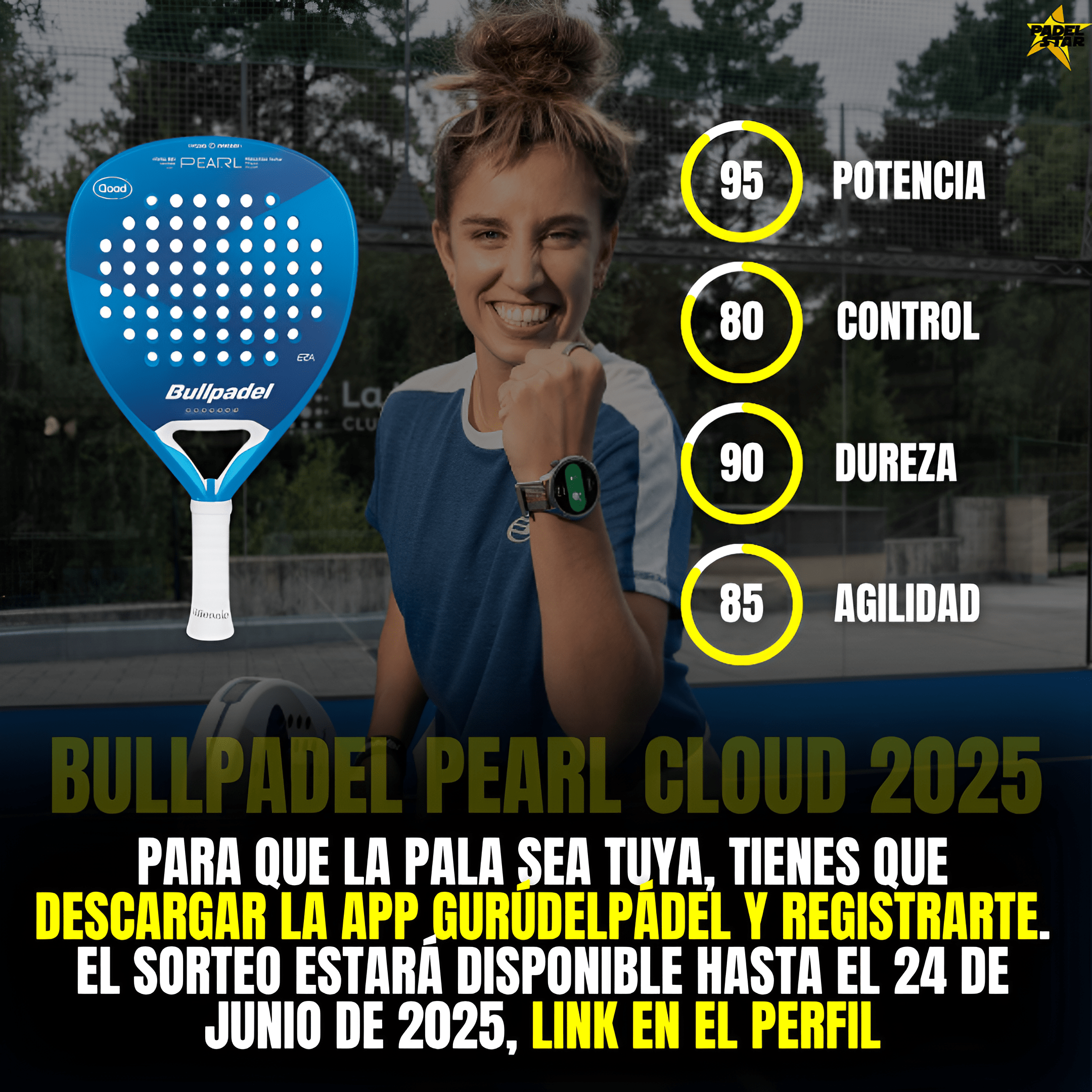 Sorteo: Gana la pala de pádel Bullpadel Bea González Pearl Cloud 2025 con Gurúdelpádel