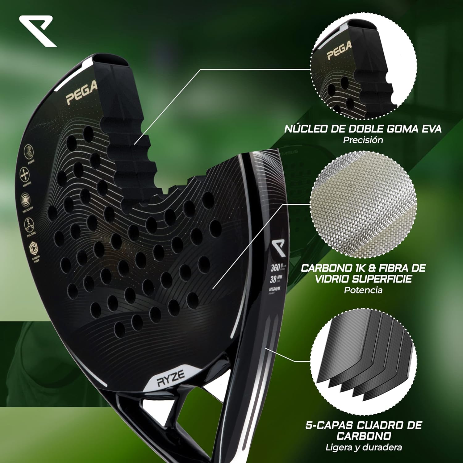 🏓 Reseña: Pala RYZE Pegasus — Equilibrio, Potencia y Control en tu Juego 🎾